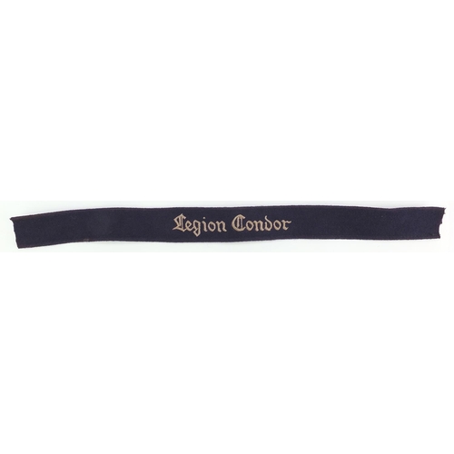 579 - German military interest Luftwaffe Condor Legion cuff title, 42.5cm wide