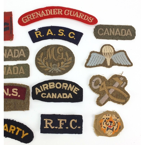 583 - British military interest insignia and a lanyard including Parachute and Airborne Canada