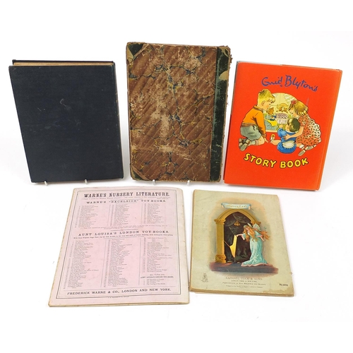 1395 - Five books including Story Book by Enid Blyton, Chatterbox, 1904 and The Bible Atlas by Samuel Arrow... 