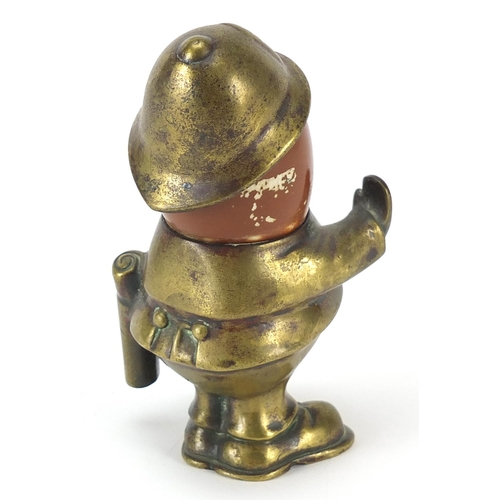 250 - John Hassall brass car mascot in the form of a Policeman, registered design number 611941, 12.5cm hi... 