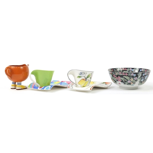 1498 - Collectable china including two Villeroy & Boch cups with saucers and a Carltonware Walking jug, the... 