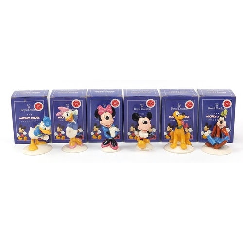 500 - Six Royal Doulton Mickey Mouse Collection Disney figures with boxes, the largest 14cm high