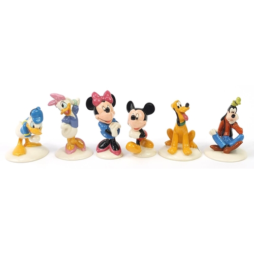 500 - Six Royal Doulton Mickey Mouse Collection Disney figures with boxes, the largest 14cm high