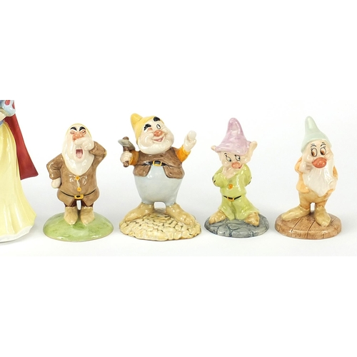 491 - Royal Doulton Snow White and the Seven Dwarfs, the largest 15cm high