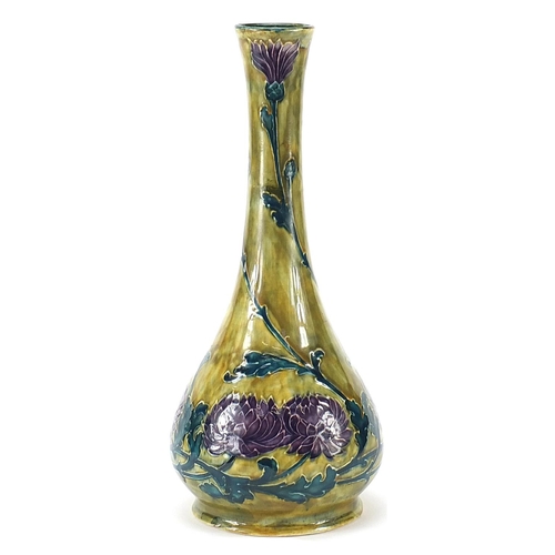 34 - S Hancock & Sons Morris ware vase hand painted with stylised flowers, 25cm high