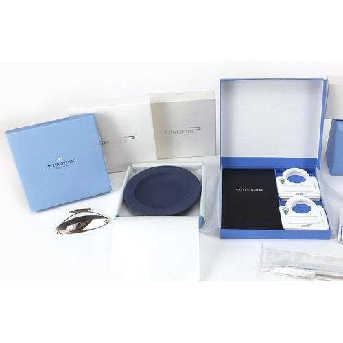 1239 - Concorde aviation memorabilia including limited edition model A340 and passport and ticket wallet