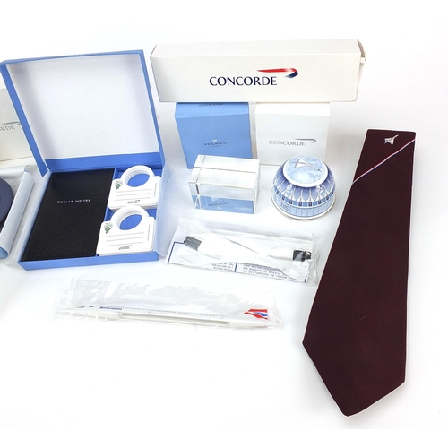 1239 - Concorde aviation memorabilia including limited edition model A340 and passport and ticket wallet