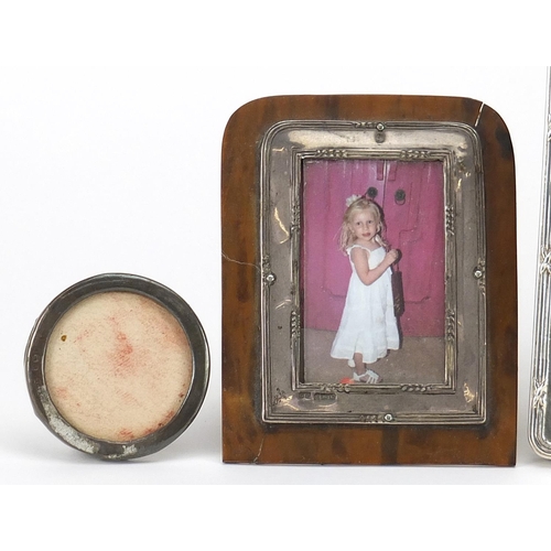 272 - Four Victorian and later silver photo frames, various hallmarks, the largest 17cm x 15cm