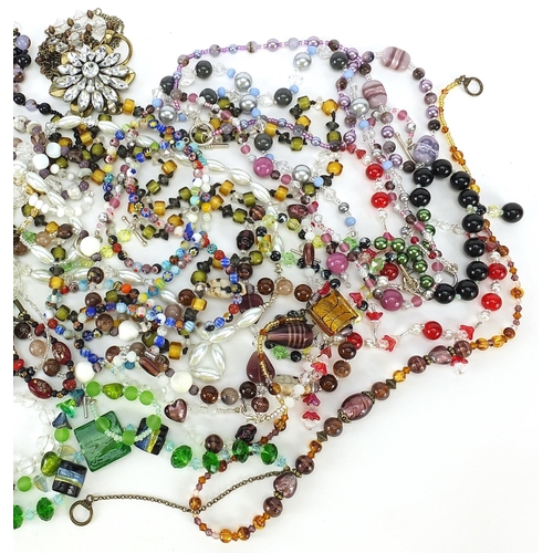 1164 - Collection of colourful glass necklaces