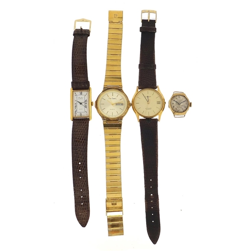 1358 - Four vintage and later ladies and gentlemen's wristwatches comprising a 9ct gold Crusader ladies wat... 