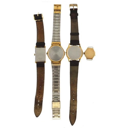 1358 - Four vintage and later ladies and gentlemen's wristwatches comprising a 9ct gold Crusader ladies wat... 