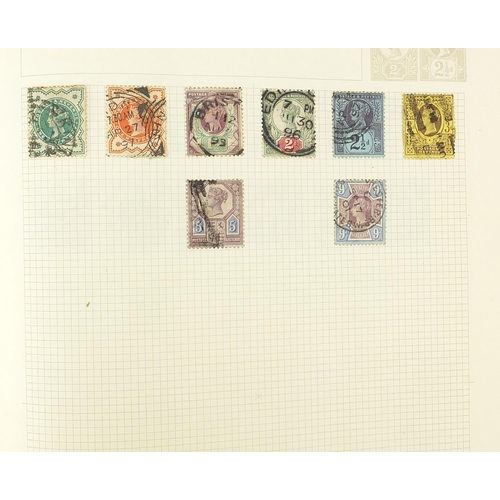 1323 - Collection of Victorian and later British stamps arranged in an album