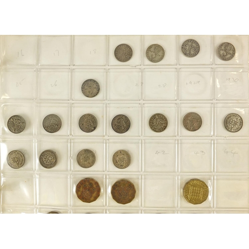 1290 - Victorian and later British coinage including silver threepenny bits arranged in an album