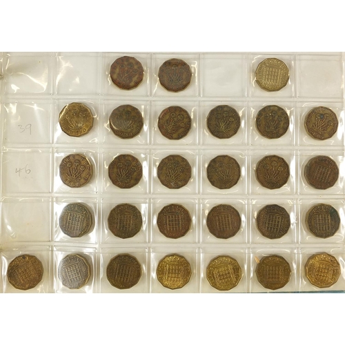 1290 - Victorian and later British coinage including silver threepenny bits arranged in an album