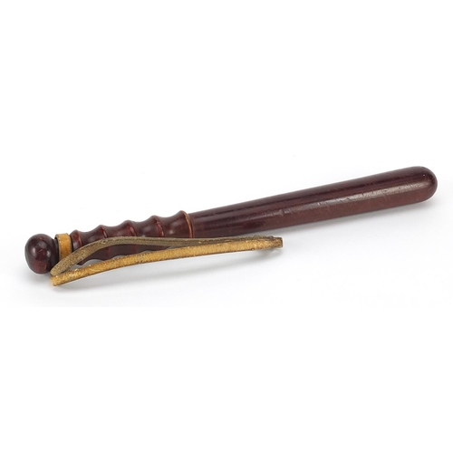 1379 - Police hardwood turned truncheon, 39.5cm in length