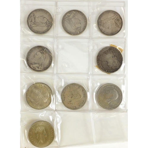 311 - 19th century and later British and world coinage arranged in an album, mostly silver including four ... 