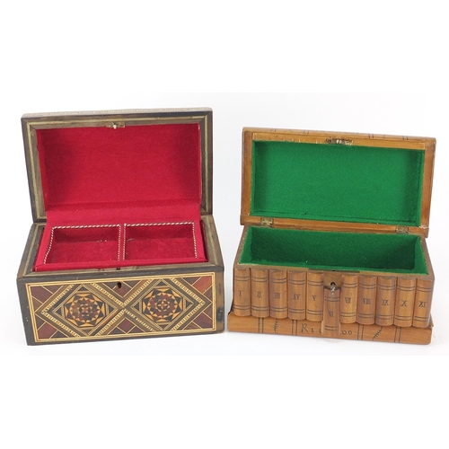 1192 - Two jewellery boxes to including Moorish design inlaid jewellery box with lift out tray and a Sorren... 