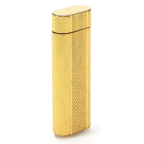 441 - Cartier gold plated pocket lighter, 7cm high