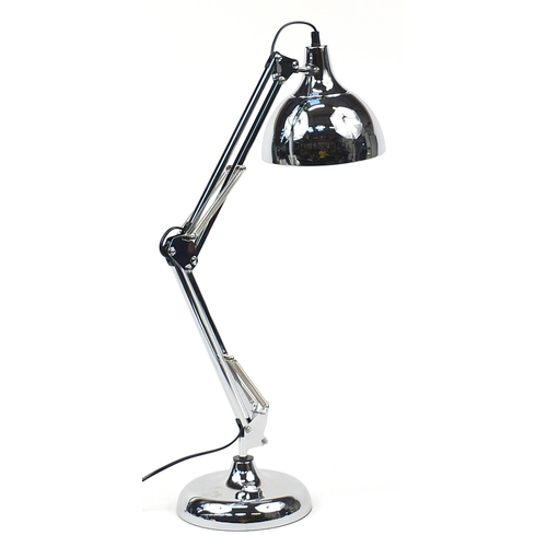 525 - Contemporary polished metal Anglepoise table lamp, 65cm high