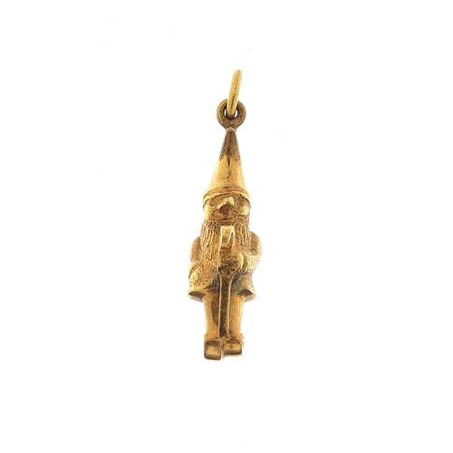 775 - 9ct gold gnome charm, 2.2cm high, 3.8g