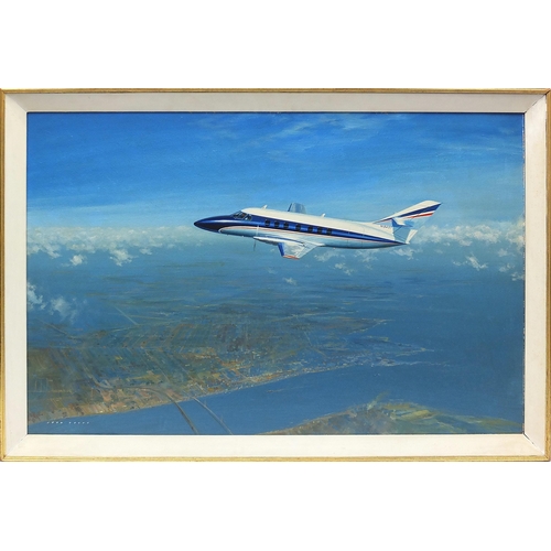 212 - John Young - Handley Page Jetstream, aviation interest oil on board, details and Kronfeld Aviation A... 