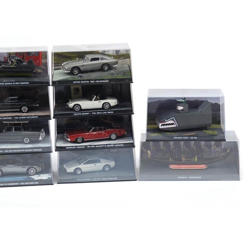 739 - Twenty four James Bond diecast vehicles with cases including Lotus Esprit Turbo For Your Eyes Only a... 