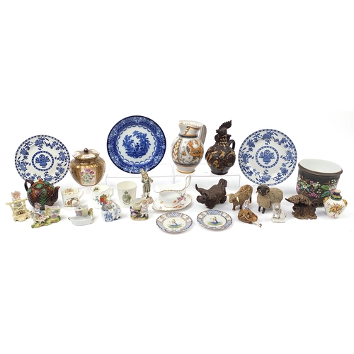 1706 - 19th century and later china including Maiolica vases, Royal Crown Derby, Doulton Burslem, Majolica ... 