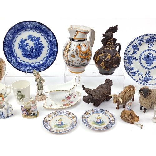 1706 - 19th century and later china including Maiolica vases, Royal Crown Derby, Doulton Burslem, Majolica ... 