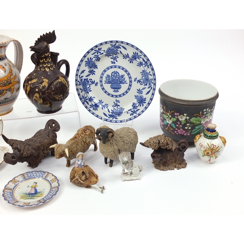 1706 - 19th century and later china including Maiolica vases, Royal Crown Derby, Doulton Burslem, Majolica ... 