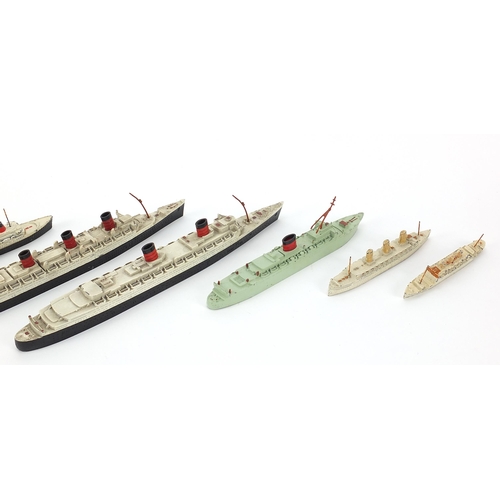 740 - Seven Dinky and Tri-ang diecast metal ships