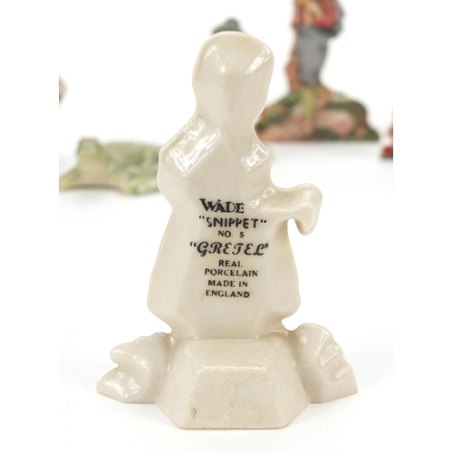 460 - Vintage Wade Whimsies and Wade Snippets including Hansel and Gretel, the largest each 6.5cm high