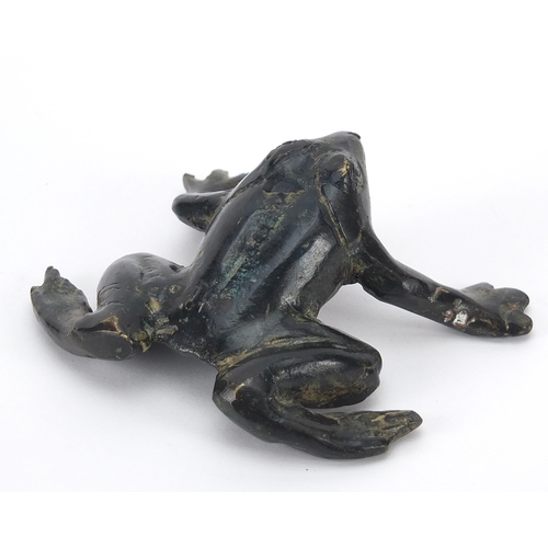 1346 - Japanese bronzed frog, 8cm wide