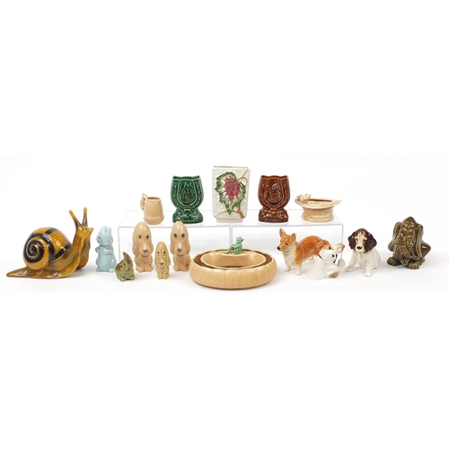 1725 - Sylvac collectable china including horseshoe vases, snail money box and dogs, the largest 23cm in le... 