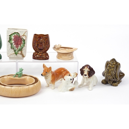 1725 - Sylvac collectable china including horseshoe vases, snail money box and dogs, the largest 23cm in le... 