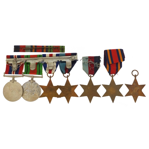 563 - Seven British military World War II medals including five stars