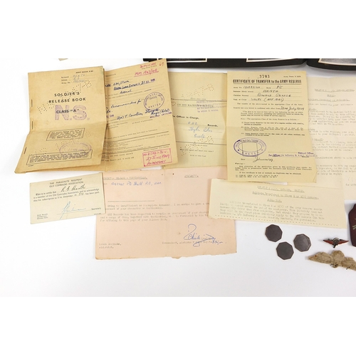 595 - British military interest Parachute Regiment ephemera relating to Ronald George Heath, army number 1... 