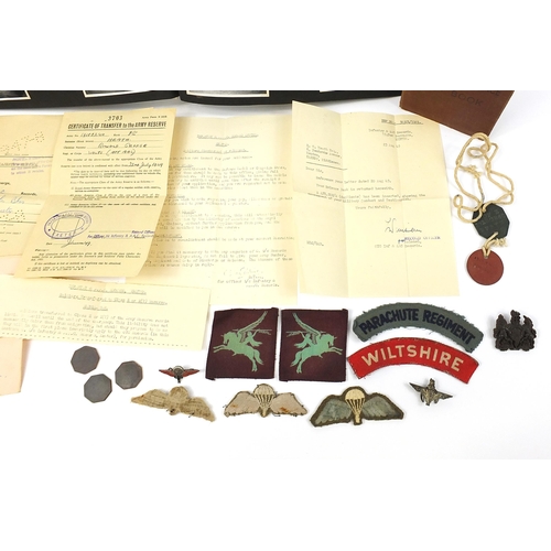 595 - British military interest Parachute Regiment ephemera relating to Ronald George Heath, army number 1... 