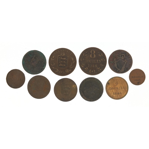 1367 - Group of antique British and world coins including 1918 eight doubles and a 1769 coin