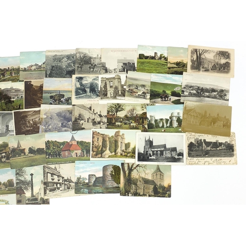 545 - Early local interest Eastbourne and related postcards including Burling Gap Hotel, Pevensey Castle, ... 