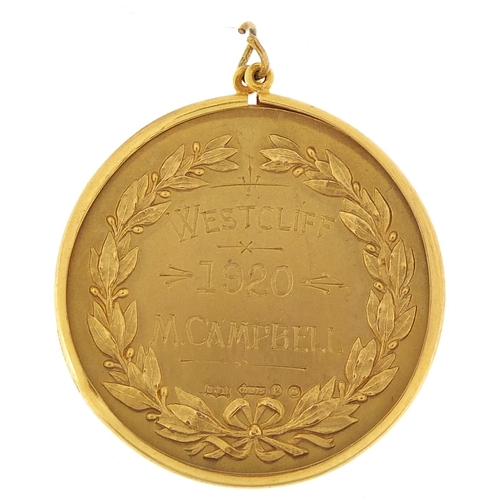 251 - Essex Motor Club 9ct gold jewel awarded to Malcolm Campbell, inscribed Westcliff 1920 M Campbell, wi... 