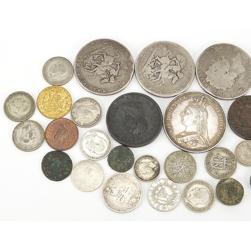 315 - 18th century and later British and world coinage, some silver including five silver crowns and 1829 ... 