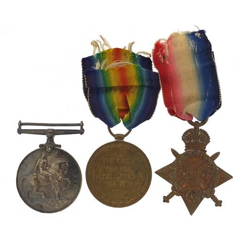 566 - British military World War I trio awarded to 3805PTE.E.E.SHOOSMITH.THE QUEENSR.