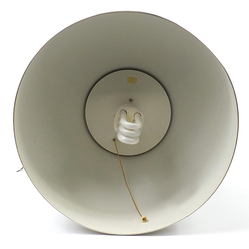 335 - Vintage Danish egg cup design light fitting, F M paper label to the interior, 55cm high