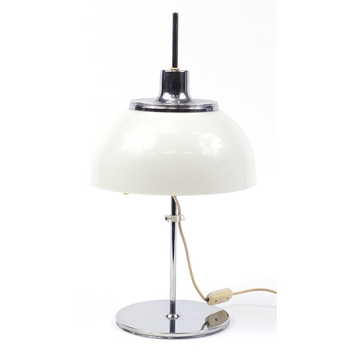 336 - Vintage Guzzini style adjustable mushroom table lamp with Perspex shade, 60cm high