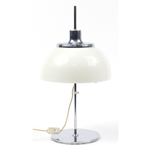 336 - Vintage Guzzini style adjustable mushroom table lamp with Perspex shade, 60cm high