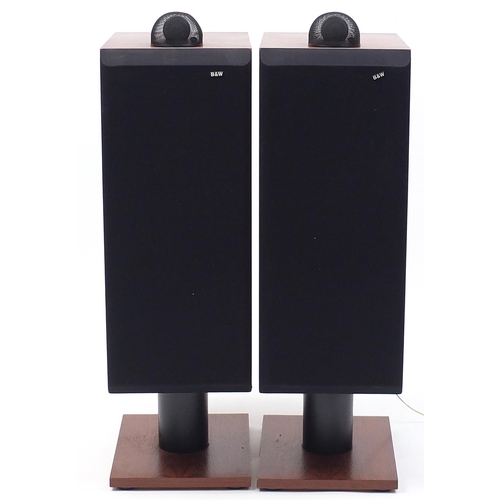 1544 - Pair of Bowers & Wilkins DM7 MK2 rosewood veneer floor standing speakers, number 01399 and 01400, 90... 