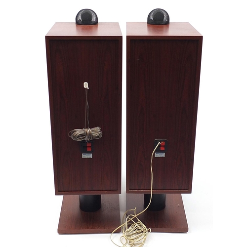 1544 - Pair of Bowers & Wilkins DM7 MK2 rosewood veneer floor standing speakers, number 01399 and 01400, 90... 