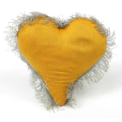 596 - British military interest The Buffs Sweet Heart pillow, 18cm high