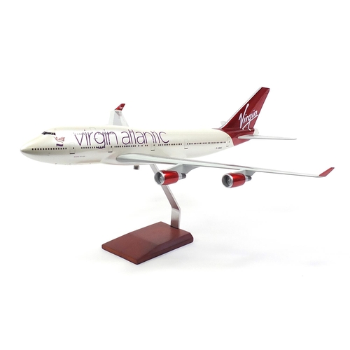 1237 - Boeing 747-400 Virgin Atlantic model aeroplane, given to the vendor as a retirement gift, 72cm in le... 