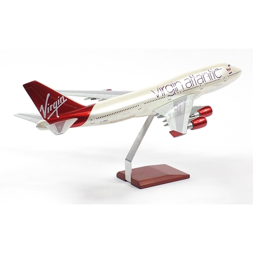 1237 - Boeing 747-400 Virgin Atlantic model aeroplane, given to the vendor as a retirement gift, 72cm in le... 